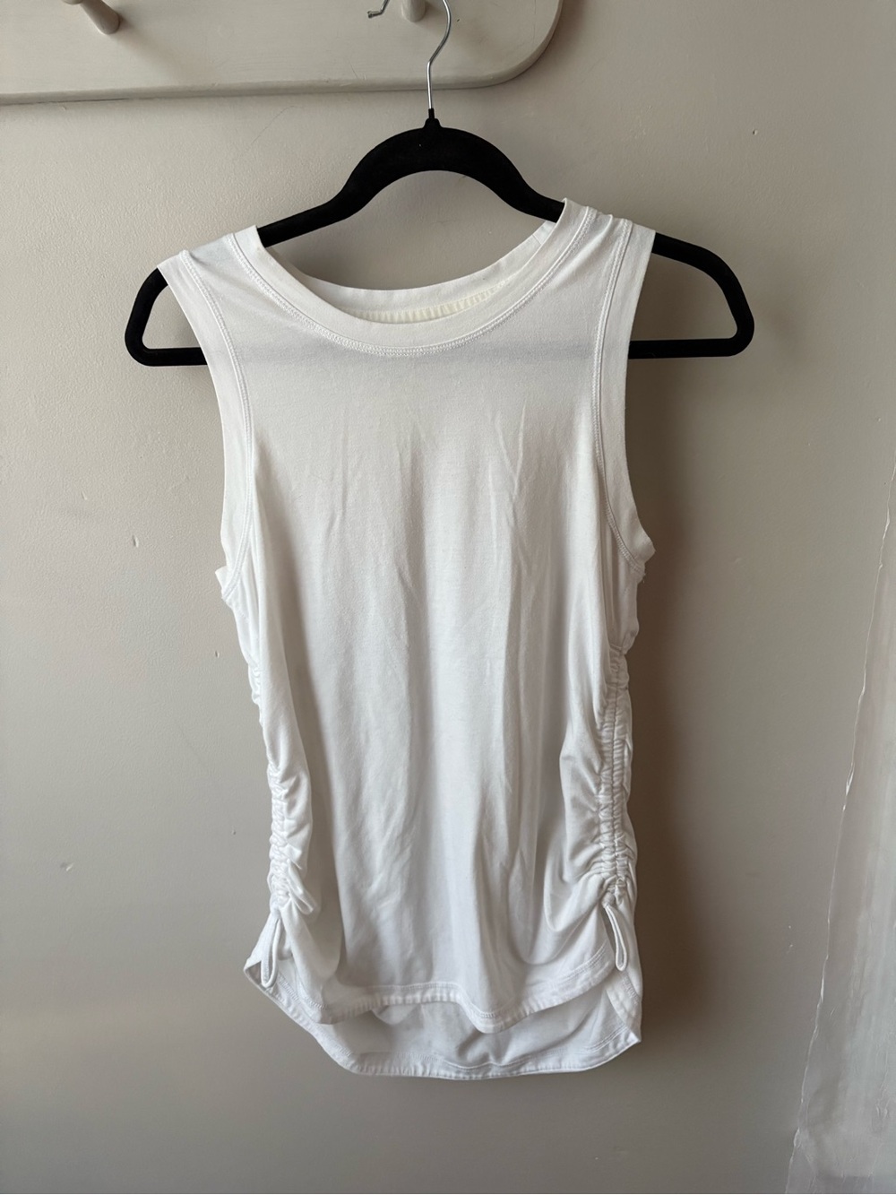 Apana White Side-Ruched Tank Top